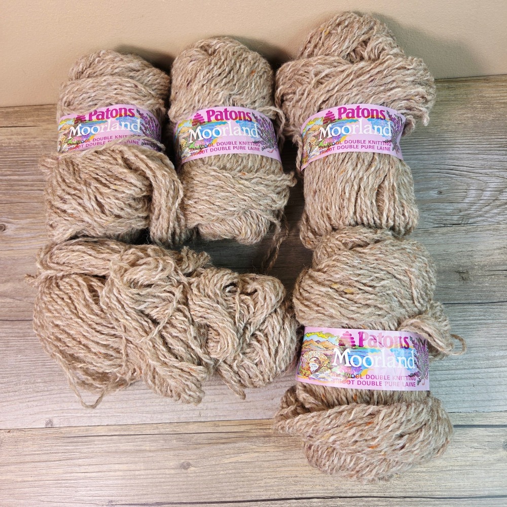 Patons Moorland Wool Yarn Shade 6608 Scotland DK Tweed Tan 4 Skeins 50g